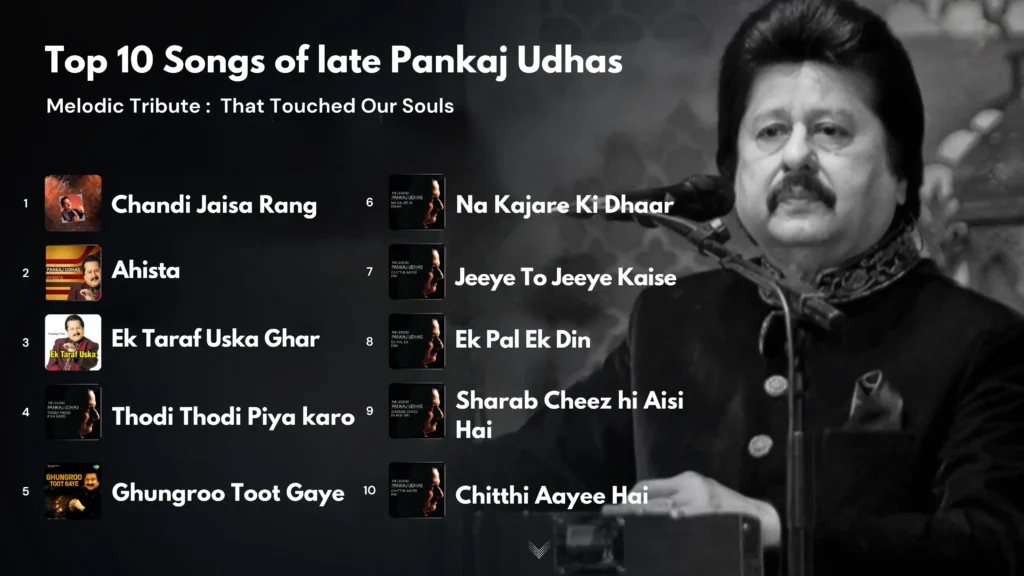 top 10 songs of late Pankaj Udhas