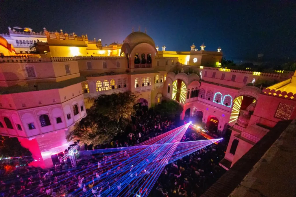 DJ Shilpi Sharma inviting fans to the Magnetic Fields Festival 2024 at Alsisar Mahal, Rajasthan, showcasing the festival's vibrant celebration of music and art.